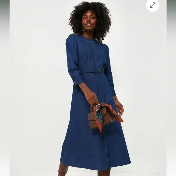 Tuckernuck Denim Catherine Midi Dress - Picture 1 of 5